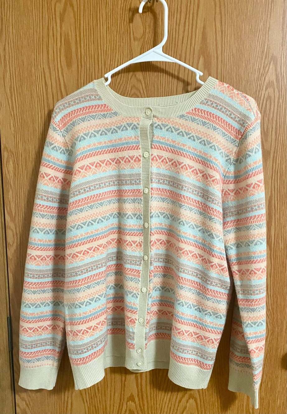 Croft & Barrow Fair Isle Multicolor Knit Cardigan Sweater L